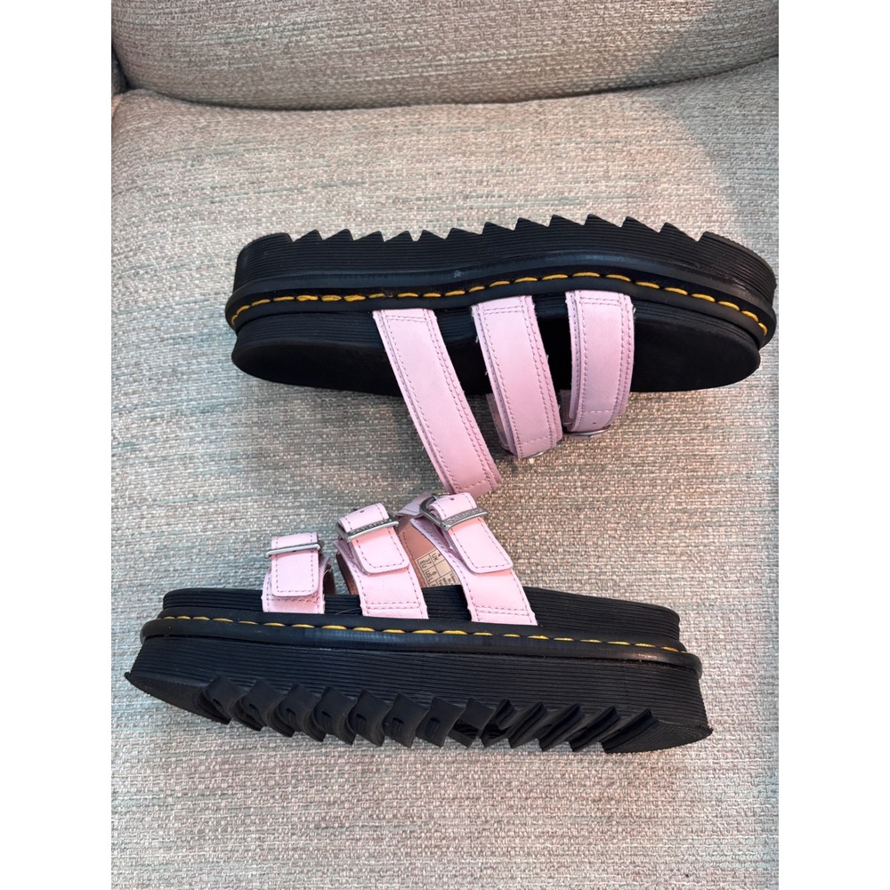 Dr. Martens Blaire Slide Pink Leather Platform Sandals Womens 6 Buckle Straps - Picture 6 of 9